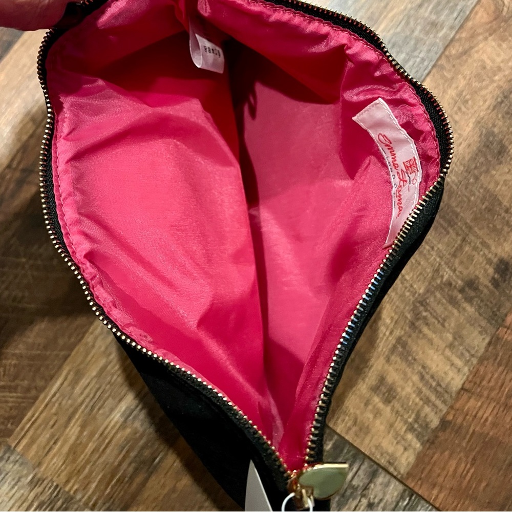 EMMA LOMAX (London) Lips Embroidered Velvet Cosmetic Pouch NWT - Picture 6 of 7